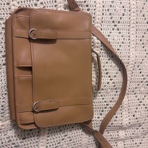 Coach Light Brown Leather Messenger Bag
